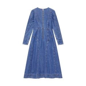 Mint Velvet Indigo Denim Seam Detail Midi Dress